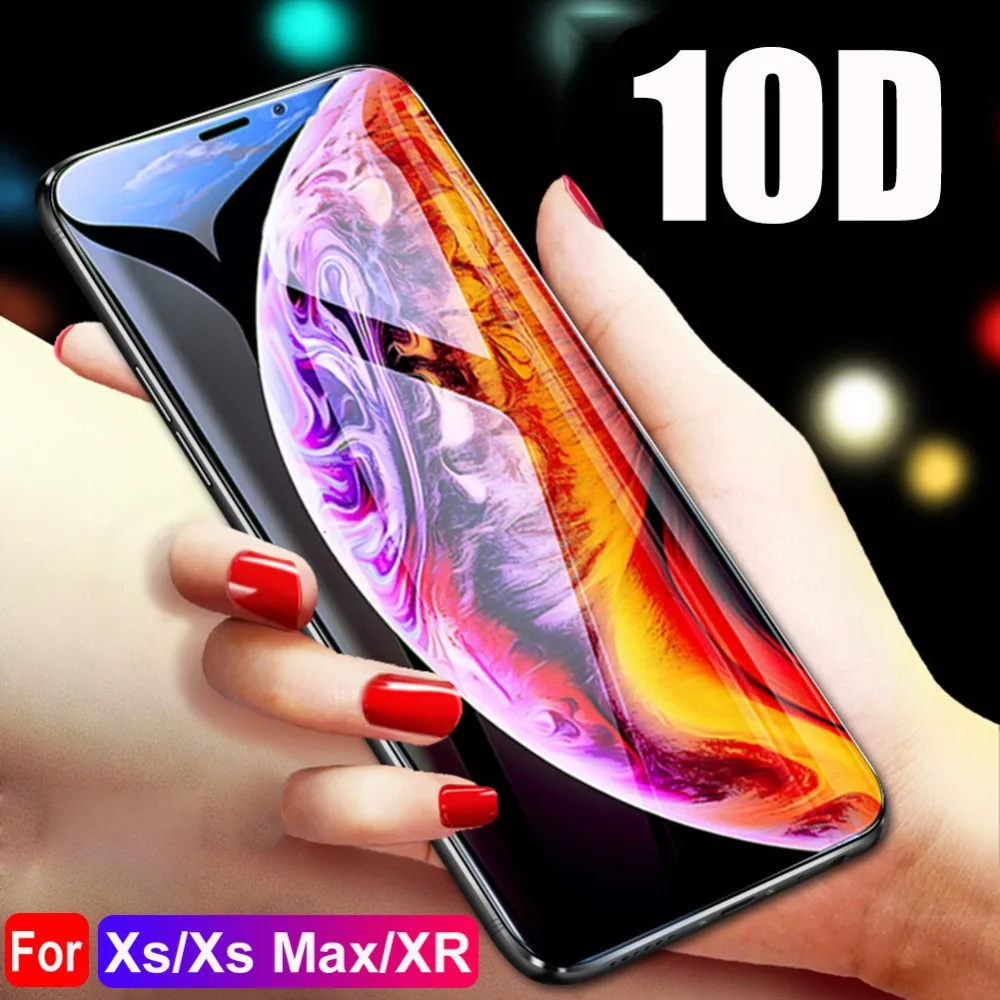 Защитное стекло 10D для iphone 11 pro 8 7 6 6s plus apple x xr xs max защитная пленка чехол 10S |