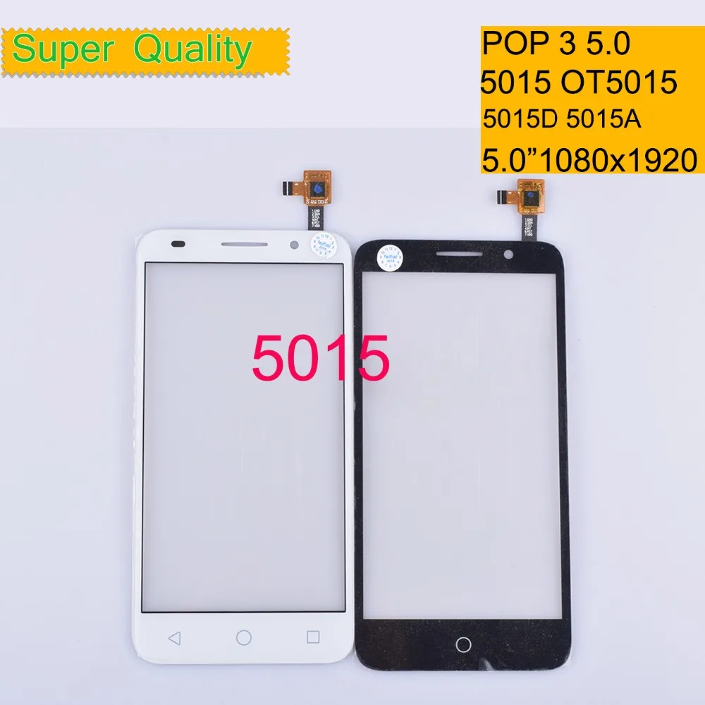 

10Pcs/lot For Alcatel One Touch POP 3 5.0 5015D 5015A 5015X OT5015 5015 Touch Screen Touch Panel Sensor Digitizer Front Glass