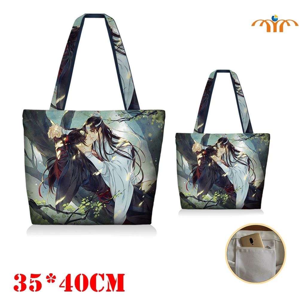 Giancomics новая сумка Mo Dao Zu Shi холщовая Wei Wuxian Lan Wangji Рисунок Большой размер на плечо