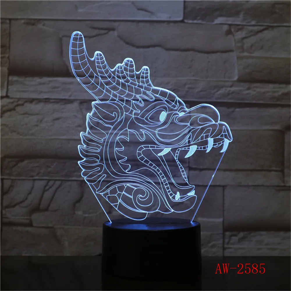 3D ночник Dragon 12 со знаками Зодиака светодиодный светильник новинка сенсорная