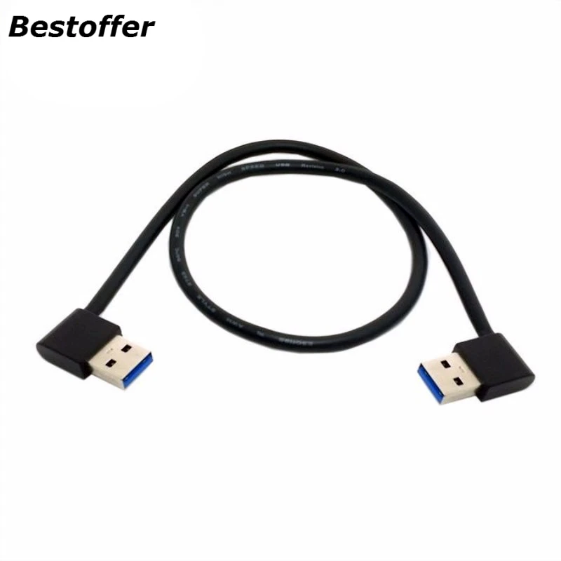 

20 см/50 см USB3.0 USB 3,0 тип A папа 90 градусов левый угловой в правый угловой Удлинительный кабель прямое соединение