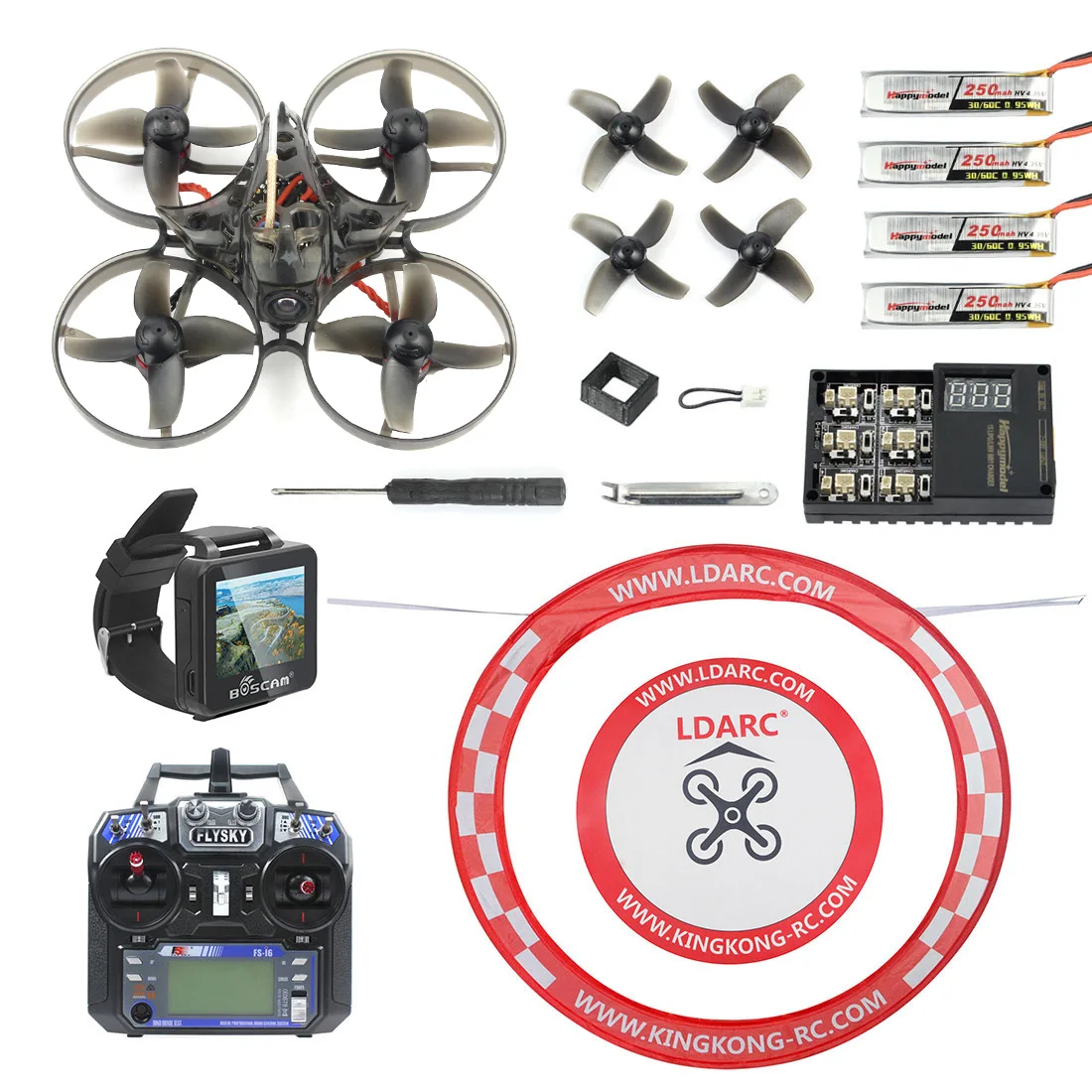 Квадрокоптер Mobula7 V2 RTF 75 мм Crazybee F3 Pro OSD 2S BWhoop FPV с часами FPV/очками Arch фартук FS I6 пульт