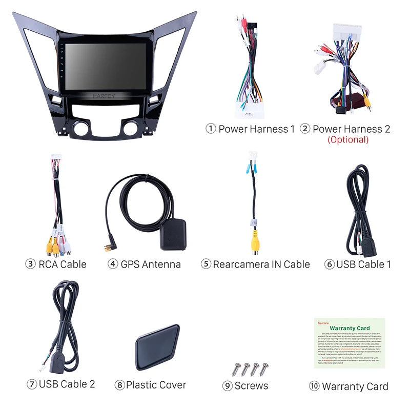 Автомагнитола Harfey 9 дюймов GPS навигация Android 8 1 для HYUNDAI Sonata i40 i45 2011-2015 с TPMS DVR OBD II AUX