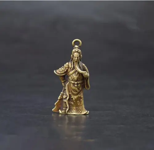 Китайская коллекция архаизмов медный Бог богатства guan gong Маленькая подвеска