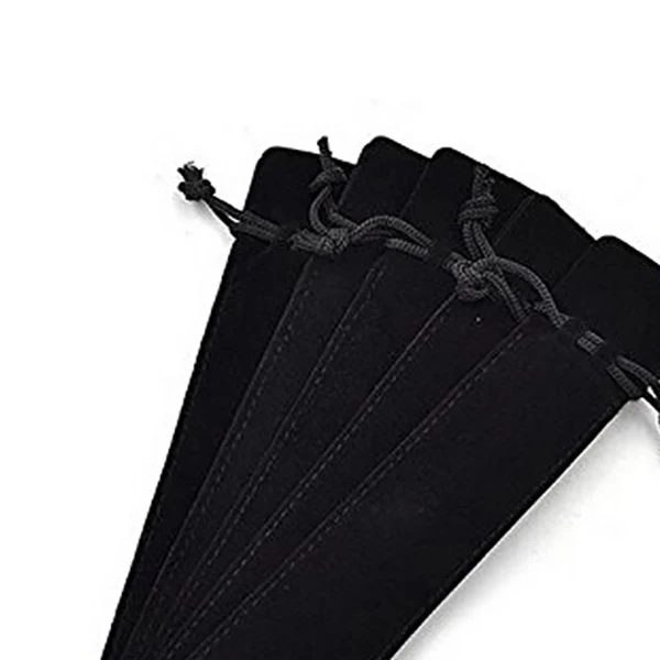 50 Pcs Black Velvet Pen Pouch Sleeve Holder Single Bag Case Pencil | Канцтовары для офиса и дома
