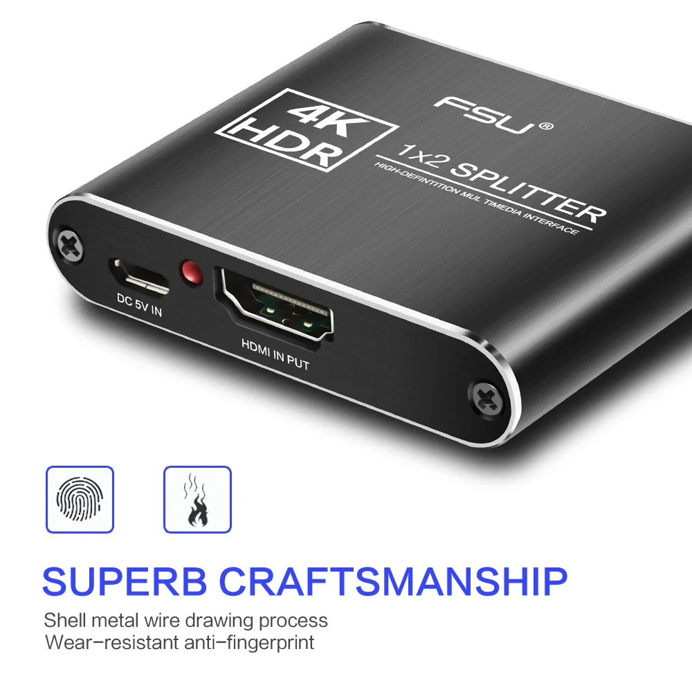 FSU HDMI-совместимый сплиттер 4K HDCP Full HD видео переключатель 1in2 выход усилитель