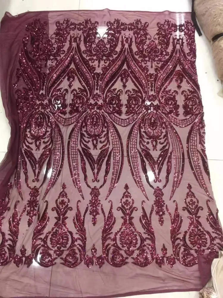 

African Sequins Lace Fabric 2019 Embroidered Nigerian Net Laces Fabric Bridal High Quality French Tulle Lace Fabric .5yards