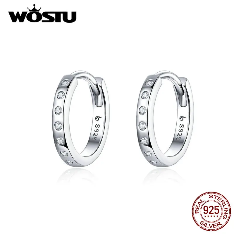 Женский простой зажим для ушей WOSTU модные подлинные серьги из стерлингового