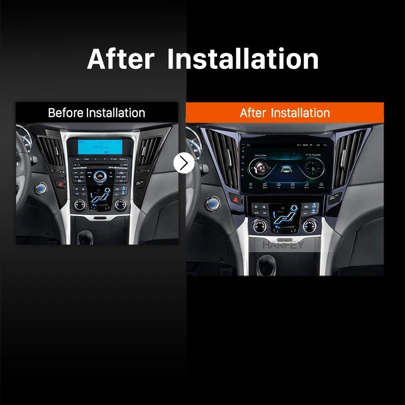 Автомагнитола Harfey 9 дюймов GPS навигация Android 8 1 для HYUNDAI Sonata i40 i45 2011-2015 с TPMS DVR OBD II AUX