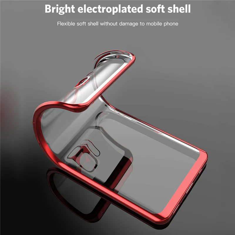 USLION Transparent Plating Case for Samsung Galaxy S9 S8 Plus cases Ultra thin Soft TPU Electroplate case S6 S7 Edge |