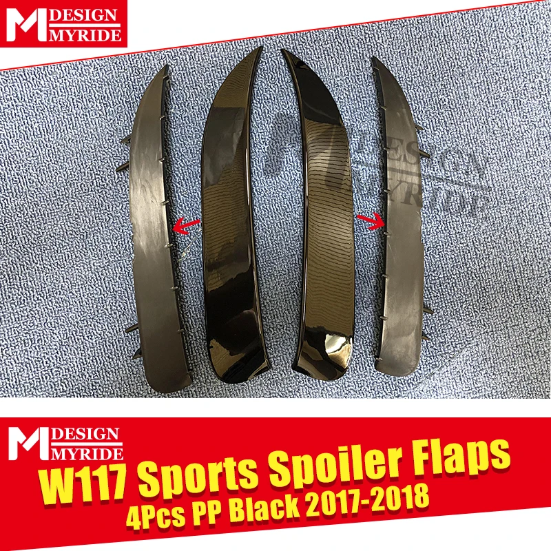 Для W117 4-шт PP задний спойлер клапан воздушный поток Vent Rafts Splitter CLA-Class CLA180 CLA200 CLA250