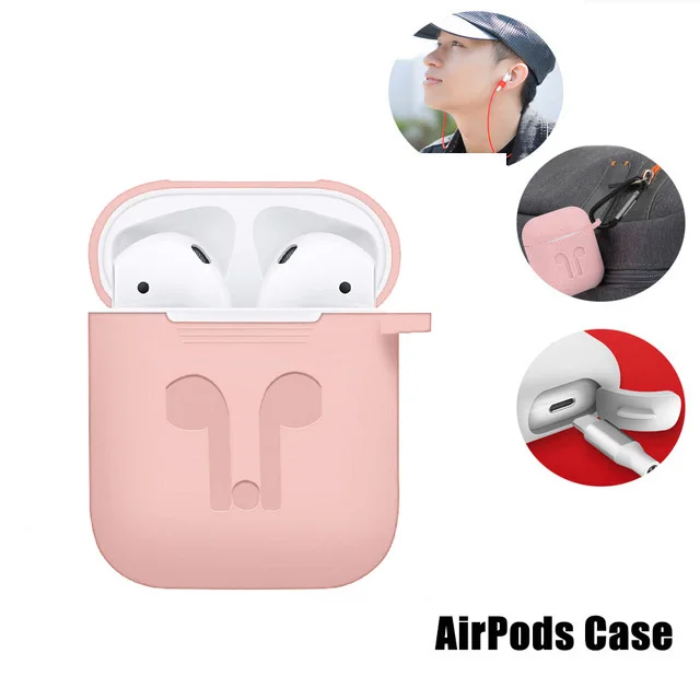 Для Apple аксессуары для airpods силиконовый чехол + ремень против потери держатель