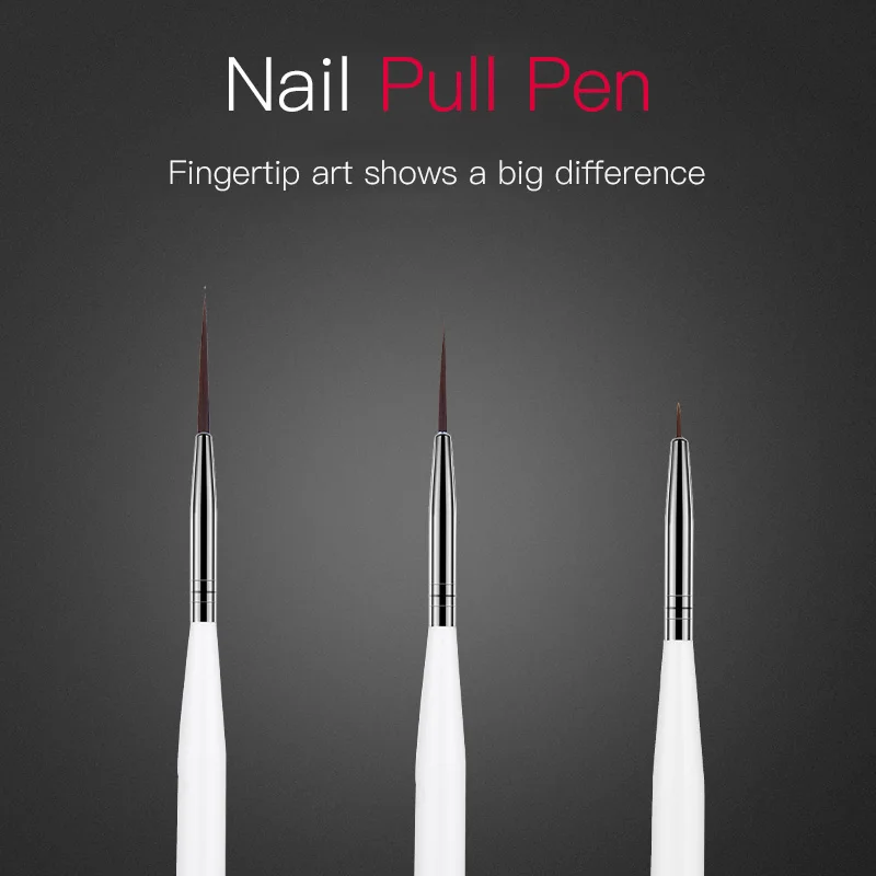 Yinikiz 3Pcs Nail Art Dotting Painting Drawing UV Gel Liner Polish Brush Tool Pen 3pcs/set Beauty |