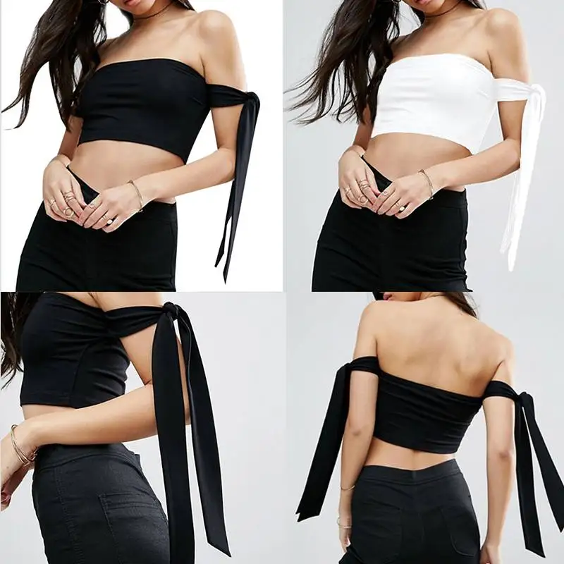 Майка для женщин летние бюстье без рукавов с открытой спиной на шнуровке