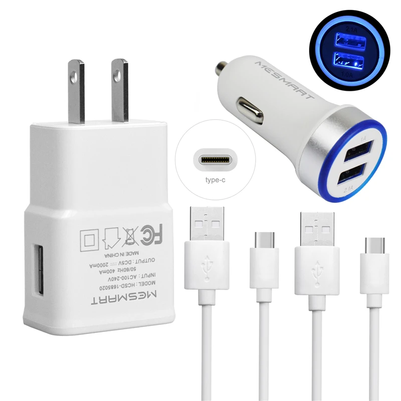 Стены автомобиля Зарядное устройство адаптер комбо Тип C USB кабель синхронизации