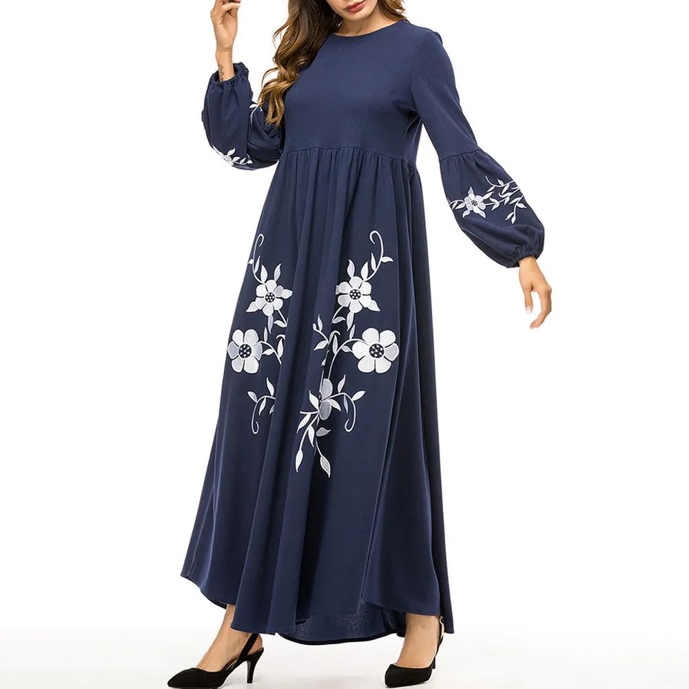 Bohoartist Цветочный принт плиссированные пуловер Фонари рукава платья Boho осень Для