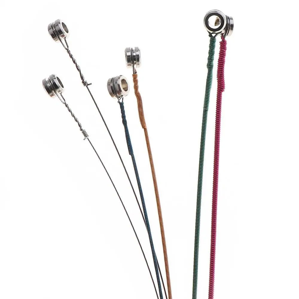 Универсальные 6 шт./компл. радужные красочные стальные струны для гитары запасная