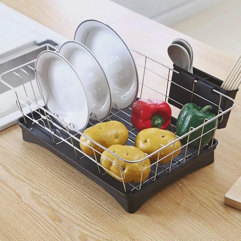 

Stainless Steel Single Layer Drain Rack Kitchen Dish Holder Tableware Storage Shelf Pool Fruit Vegetable Cleaning Drain Rack