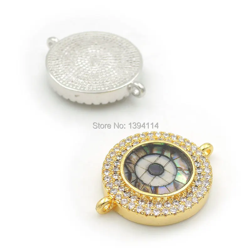 20*16*3 мм Micro Pave Clear CZ Gridding Abalone круглые соединители подходят для мужчин или женщин