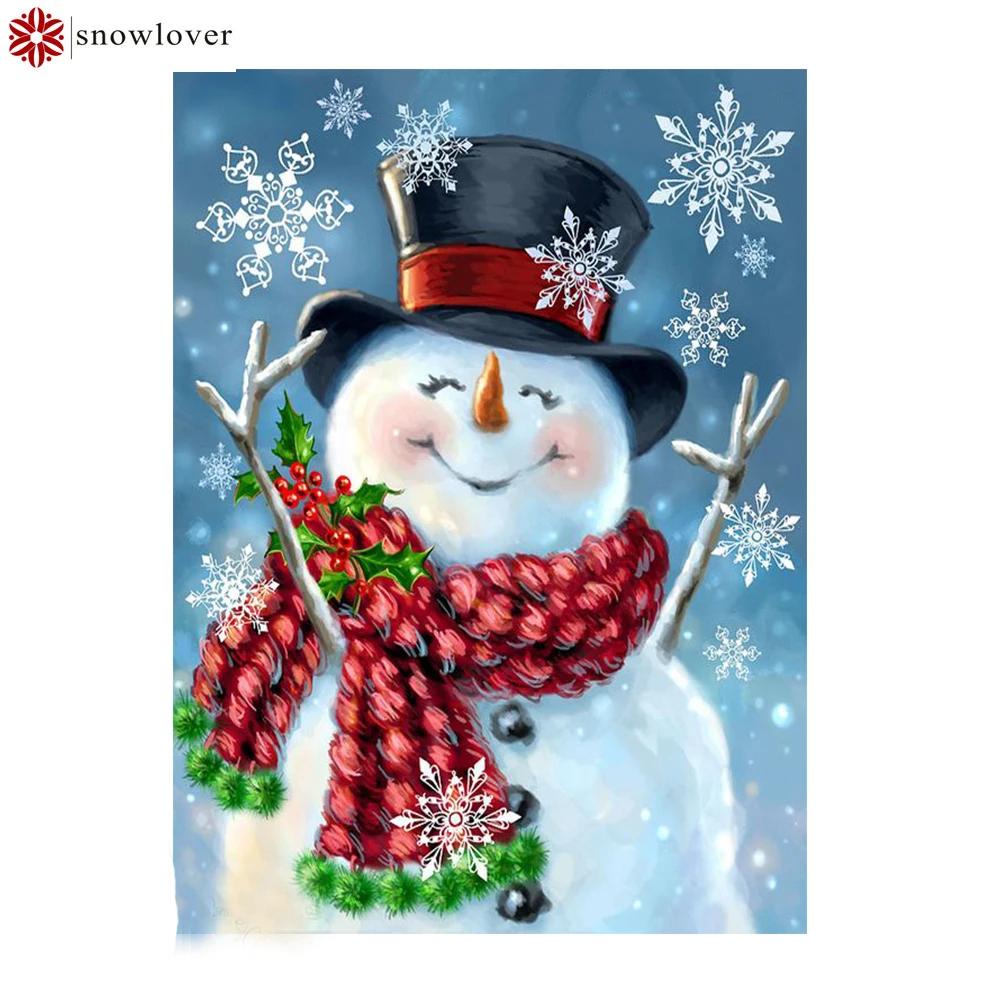 Snowlover полный квадратный 5D поделки алмазов картина снеговик вышивка крестиком