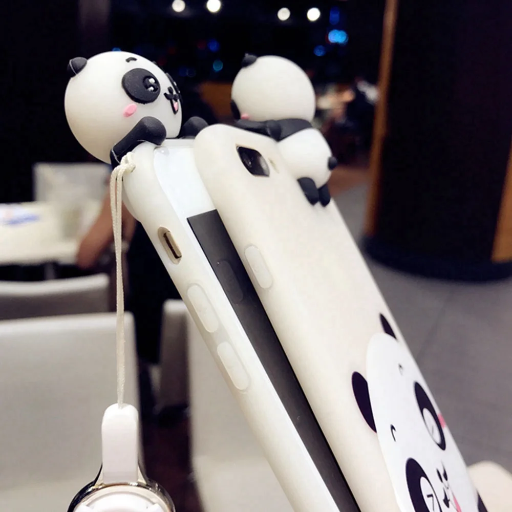 KISSCASE 3D панда мультфильм узорчатый чехол для телефона iPhone 6 7 8 6s Plus милые Чехлы X 10