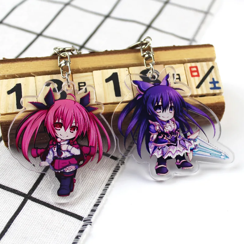 Акриловый брелок для ключей Yatogami Tohka Tokisaki Kurumi с аниме милая забавная сумочка