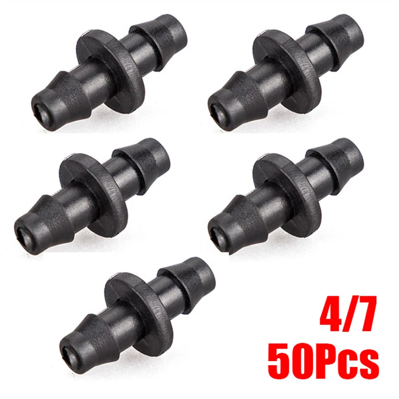 50 шт Полива Сада двойной колючей подсоединительный фитинг для 4/7 мм соединитель трубки|Соединители садового