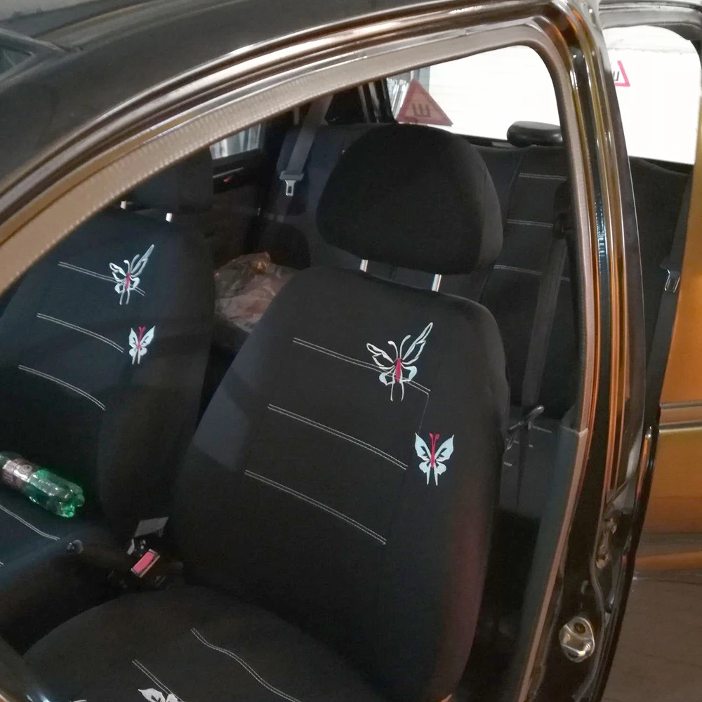 Чехлы на сиденья для стайлинга автомобиля 9 шт./компл. вышитые бабочки с узором в