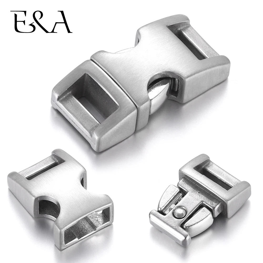 

Stainless Steel Bayonet Clasp Hole 10*3mm Push Lock Closure Belt Prong Snap Buckle for DIY Leather Cord Bracelet Jewelry Making