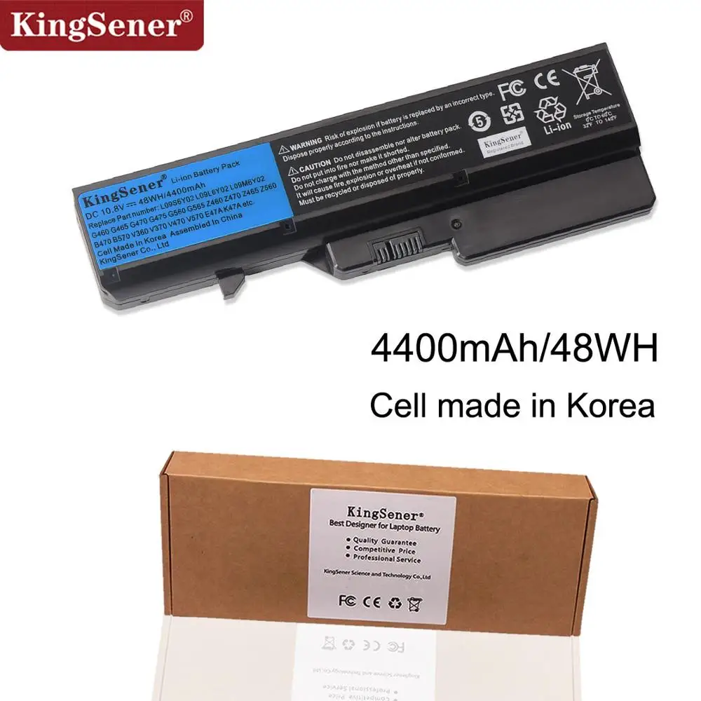 Аккумулятор KingSener L09M6Y02 L09C6Y02 для ноутбука Lenovo G465 G475 G565 G570 G575 G770 Z460 Z465 Z470 Z570 Z565 E47A K47A