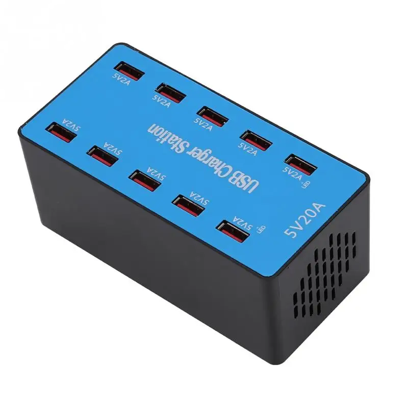 Портативный usb концентратор с 10 портами 20А/5 В быстрая зарядка портов быстрое