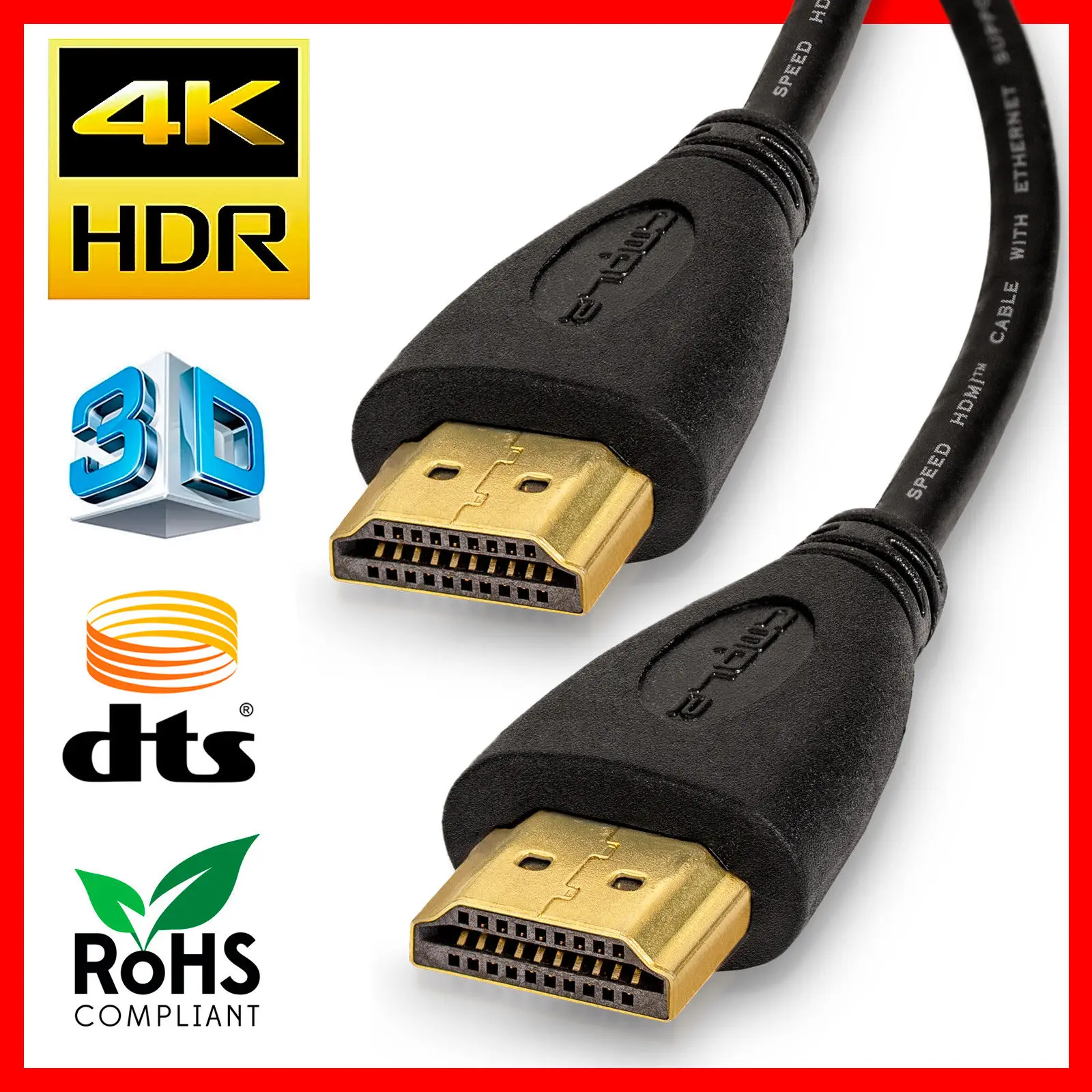 Премиум HDMI кабель v2.0 Золото высокая скорость HDTV UltraHD HD 2160p 4K 3D 0 5 м до м|Кабели HDMI| |