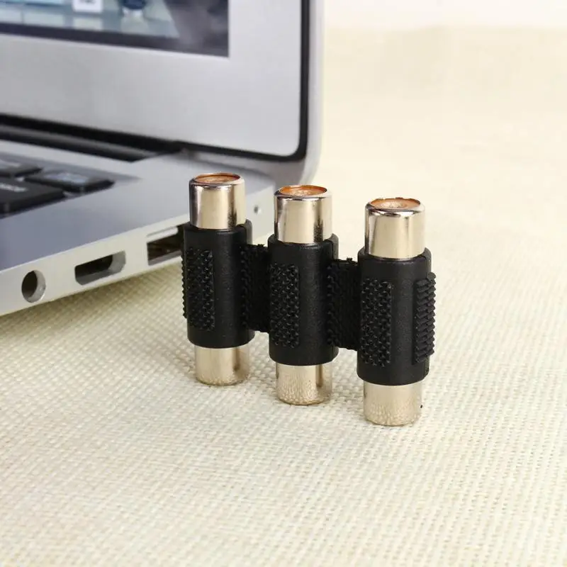 1 шт. соединитель тройной 3 AV Аудио Видео гнездо к гнезду FF разъем Соединительный