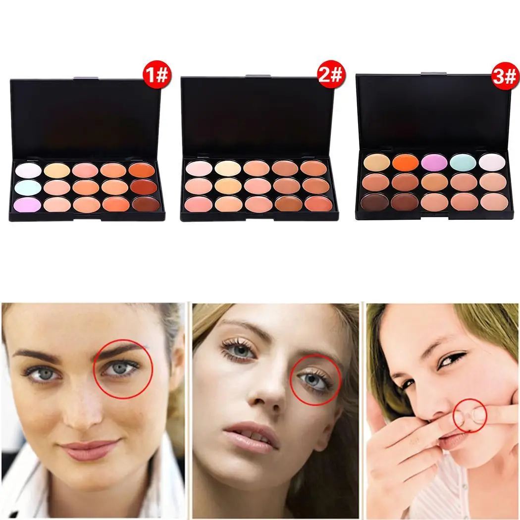 Women Cosmetic Professional Neutral Face Makeup Normal Concealer 3 Colors Palette Cream Black ABS | Красота и здоровье