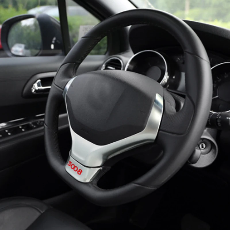 3D 3008 наклейка на рулевое колесо Foal burn хромированная из АБС пластика для Peugeot 2012 2013