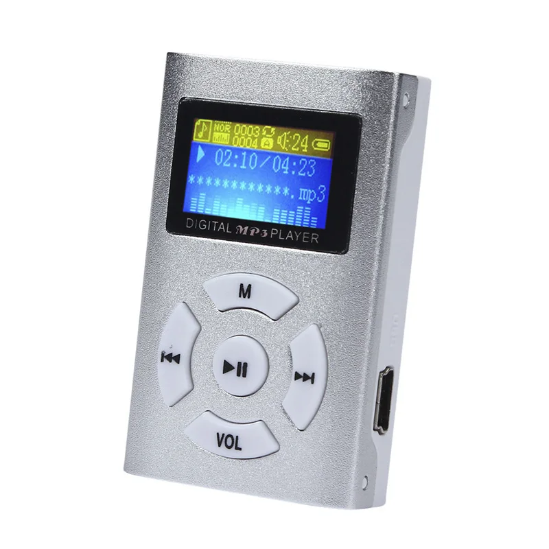 Модный USB мини MP3 плеер ЖК-экран Поддержка 32 ГБ Micro SD TF карта Slick стильный дизайн