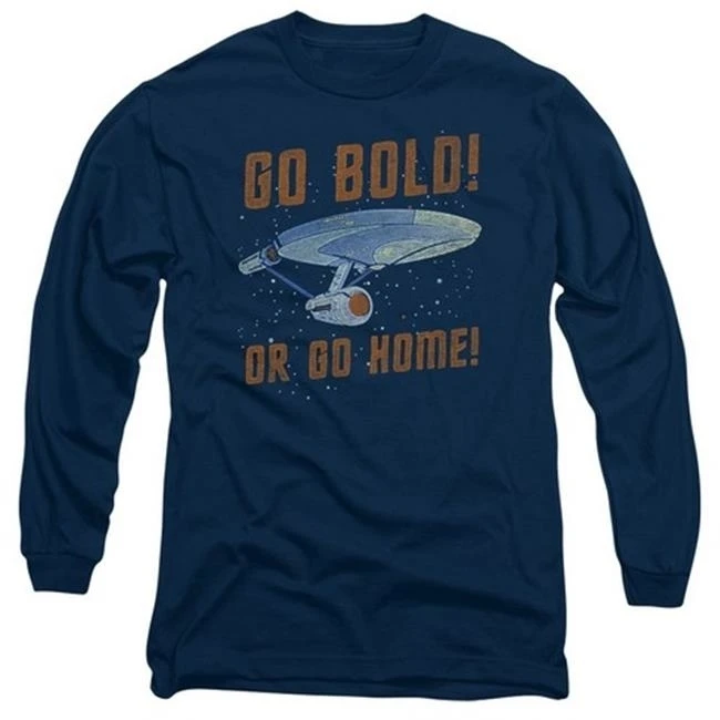Trevco Star Trek Go Bold футболка с длинным рукавом для взрослых 18 1 темно синий средний| |