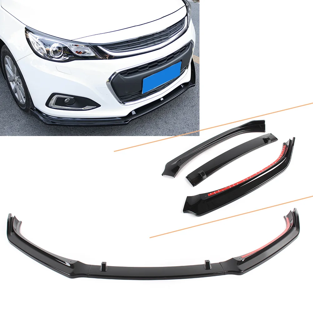 

Car Front Bumper Lip Spoiler Cover Trim Glossy Black Exterior Moulding For Chevrolet Malibu 2012 2013 2014 2015 2016 2017 2018