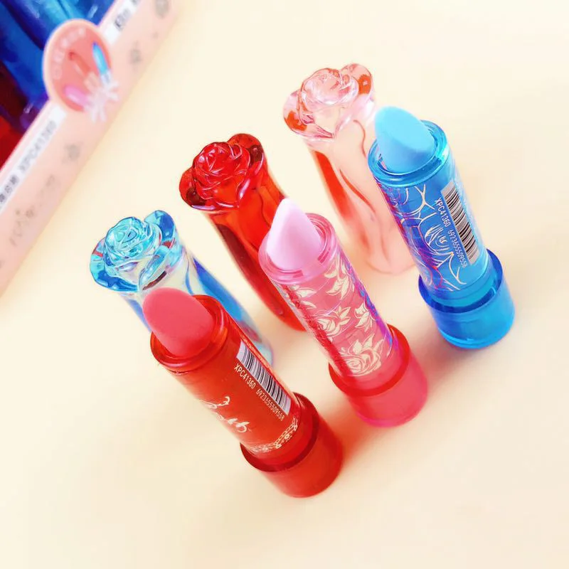 1 шт. милый ластик губная помада каваи цветок карандаш для детей девочек подарок
