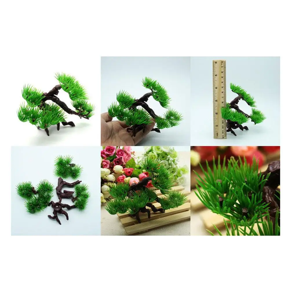Аквариумные украшения имитирующие бонсай растения водные искусственные сосна