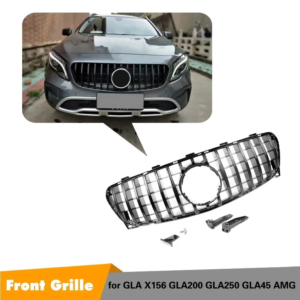 Для GLA Class X156 Amg GT R Grill GLA45 Передняя решетка для Mercedes Benz GLA250 GLA180 2017 2018 Решетка