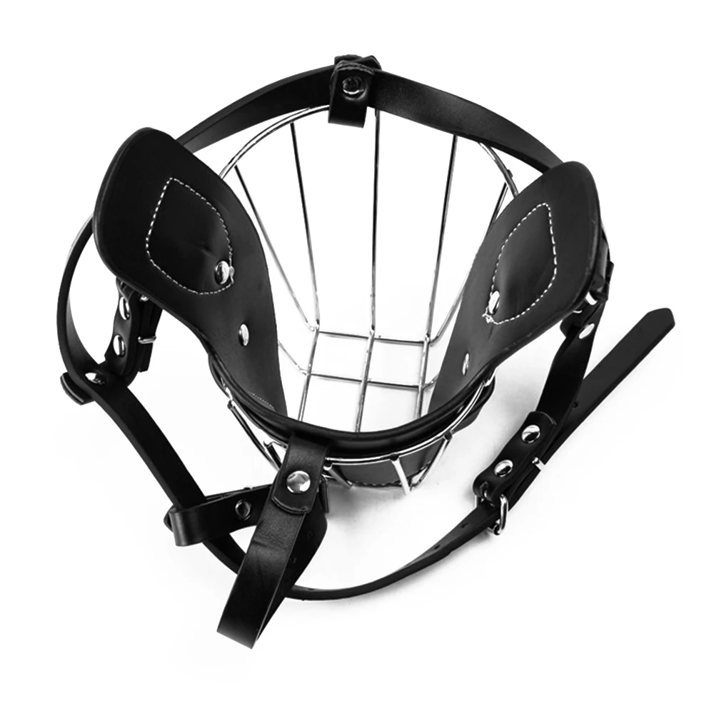 Регулируемая кожаная железная клетка намордник для собак антиприкусы наружный