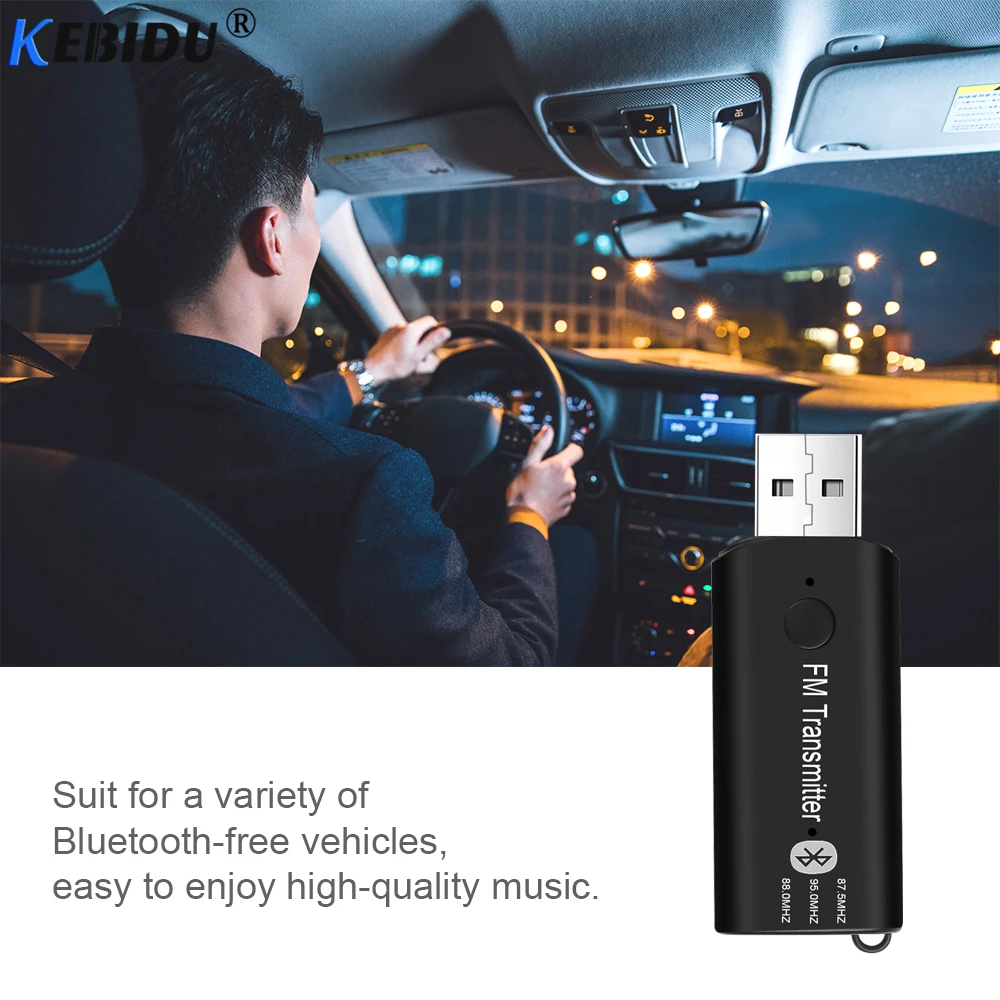 KEBIDU Bluetooth V5.0 USB приемник FM передатчик автомобильный комплект Muisc аудио