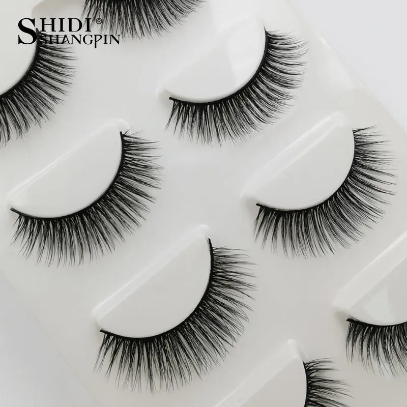 Shidishangpin 4 пары cilis ресницы норки 3d накладные натуральные Make Up полосы норка