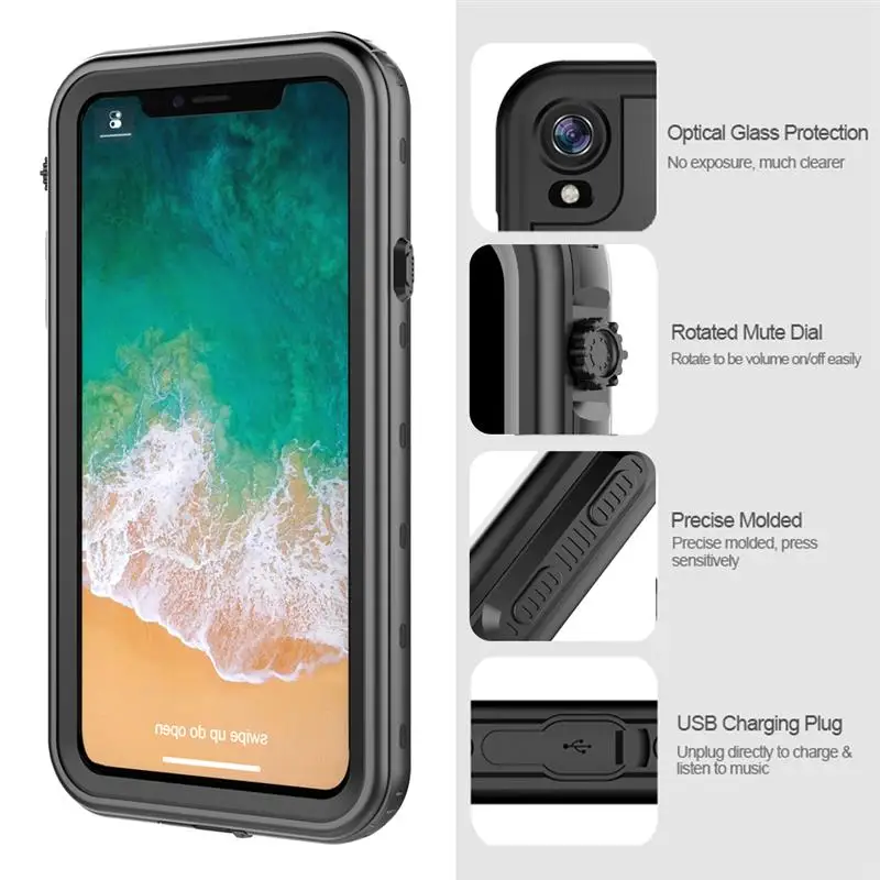 Водонепроницаемые чехлы для телефонов iPhone Xs Max/Xr пылезащитный чехол с защитой 360