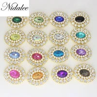 26x31mm oval acrylic diamond gems buttons for women clothingdiy metal crafts for home rhinestone apparel