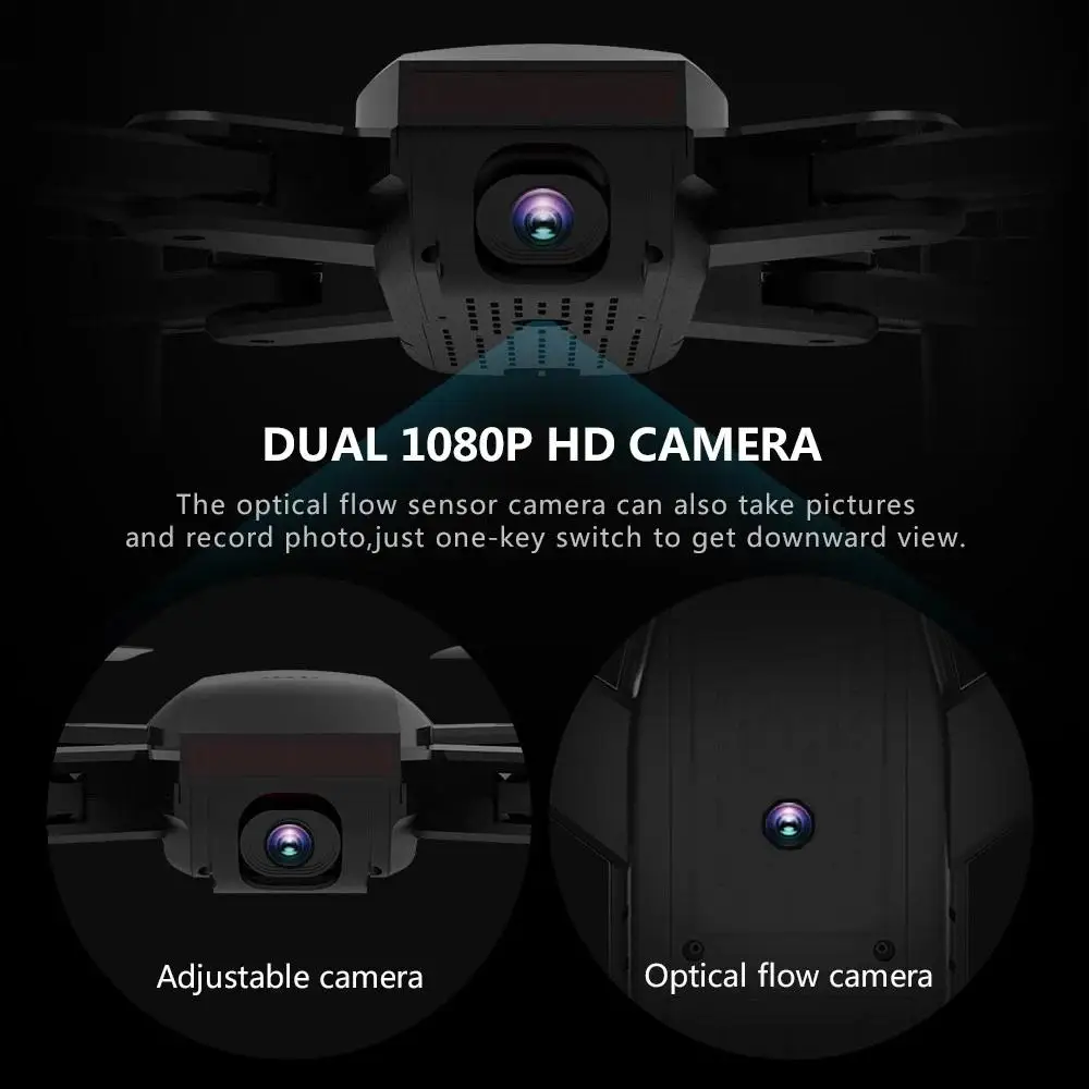 DM107S Dual Cameras Foldable RC Drone High-speed Support VR UAV RTF 2.0MP Wide-angle Camera | Игрушки и хобби