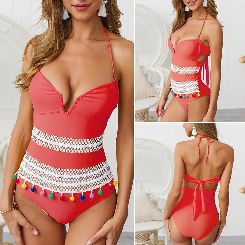 Misswim v образный вырез сексуальный цельный купальник женский Монокини плюс размер