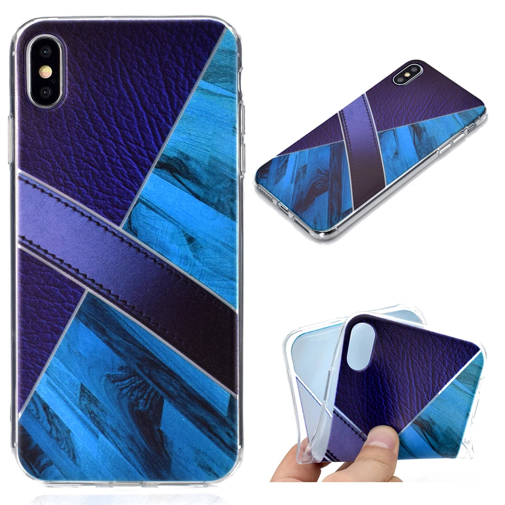 KISSCASE Soft TPU Phone Case For Samsung Galaxy S9 Plus A6 A8 2018 Note 8 9 Geometric Pattern Splice Back Cover Funda |