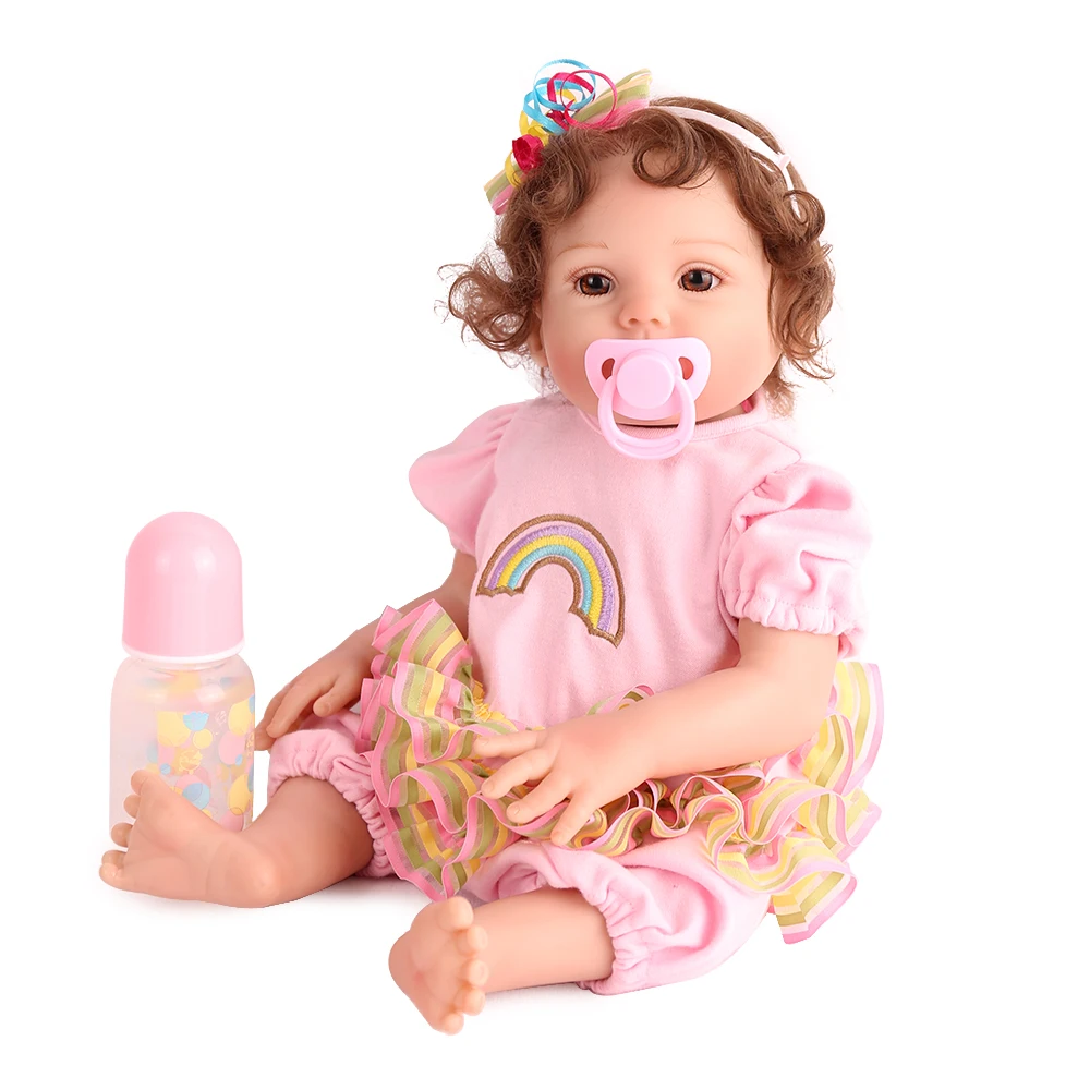 48cm Full Soft Silicone Reborn Baby Dolls Lifelike Alive Girl Bath Play Toy Cute Bebe Boneca Menina Kids Birthday Surprise Gifts | Игрушки и